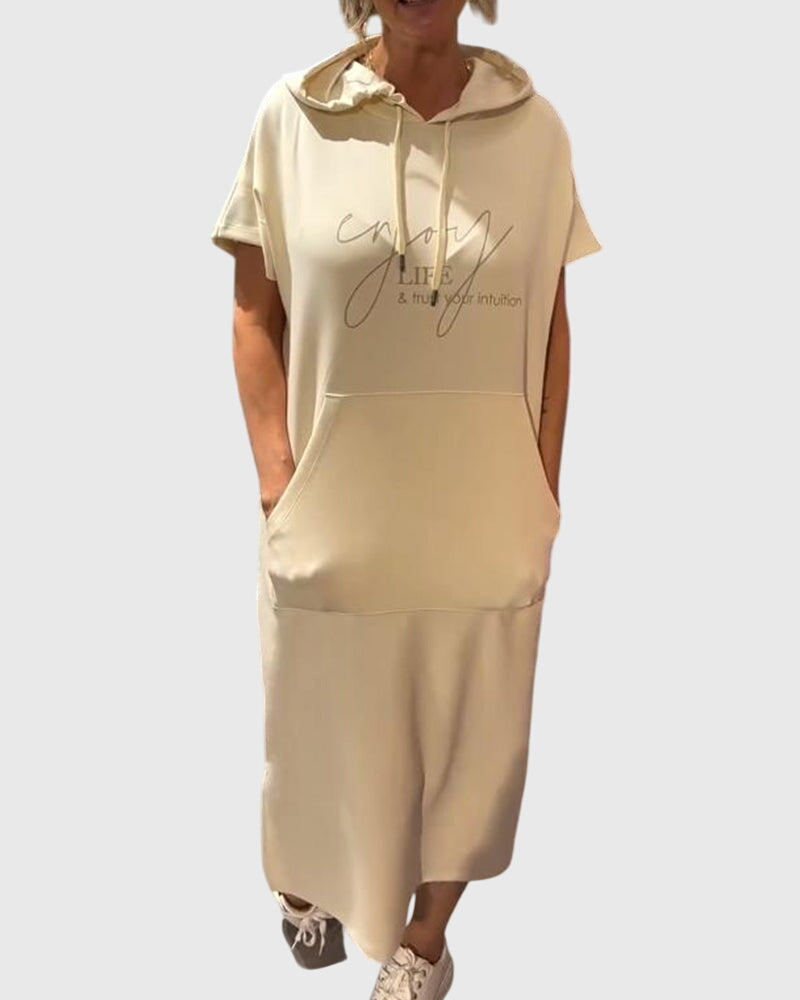 Marlowe | Women's Relaxed Fit Hoodie Dress, Casual Hooded Dress with Pockets