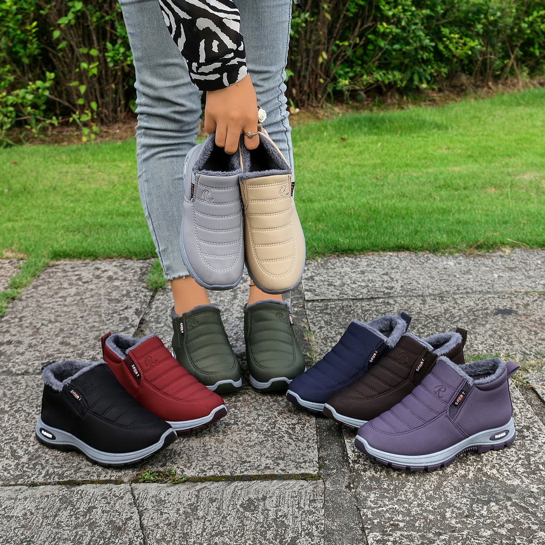 CloudStep | Women's Faux Fur Lined Slip-On Shoes, Warm Cushioned Winter Shoes