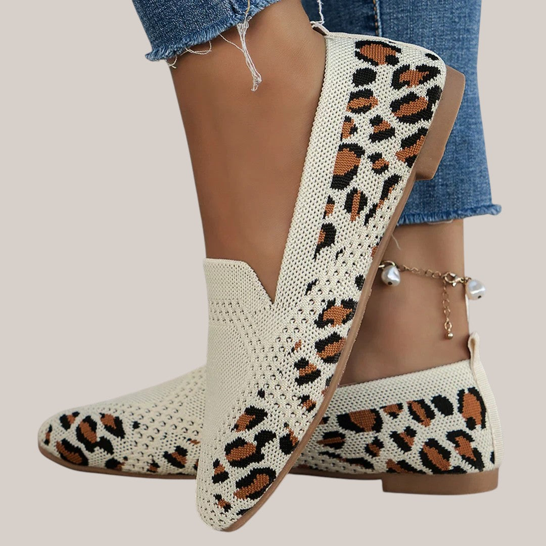 Elvira | Women's Mesh and Synthetic Leather Comfort Shoes, Low Heel Cushioned Walking Shoes