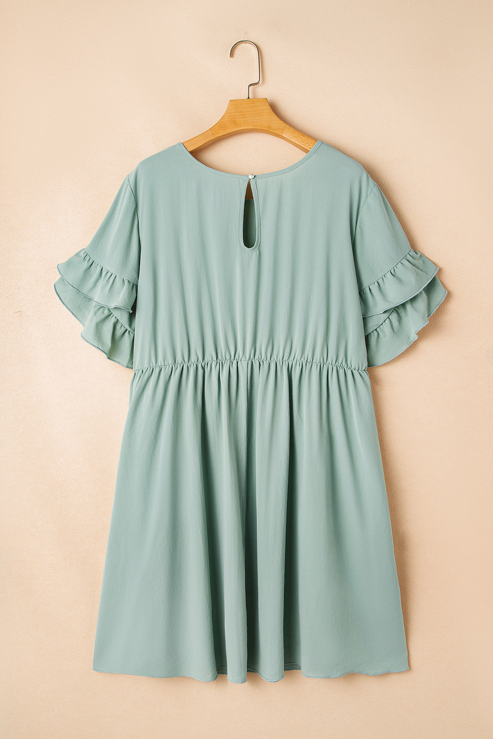 Willow | Women's Ruffle Mini Dress, Recycled Polyester Short Sleeve Flared Summer Dress