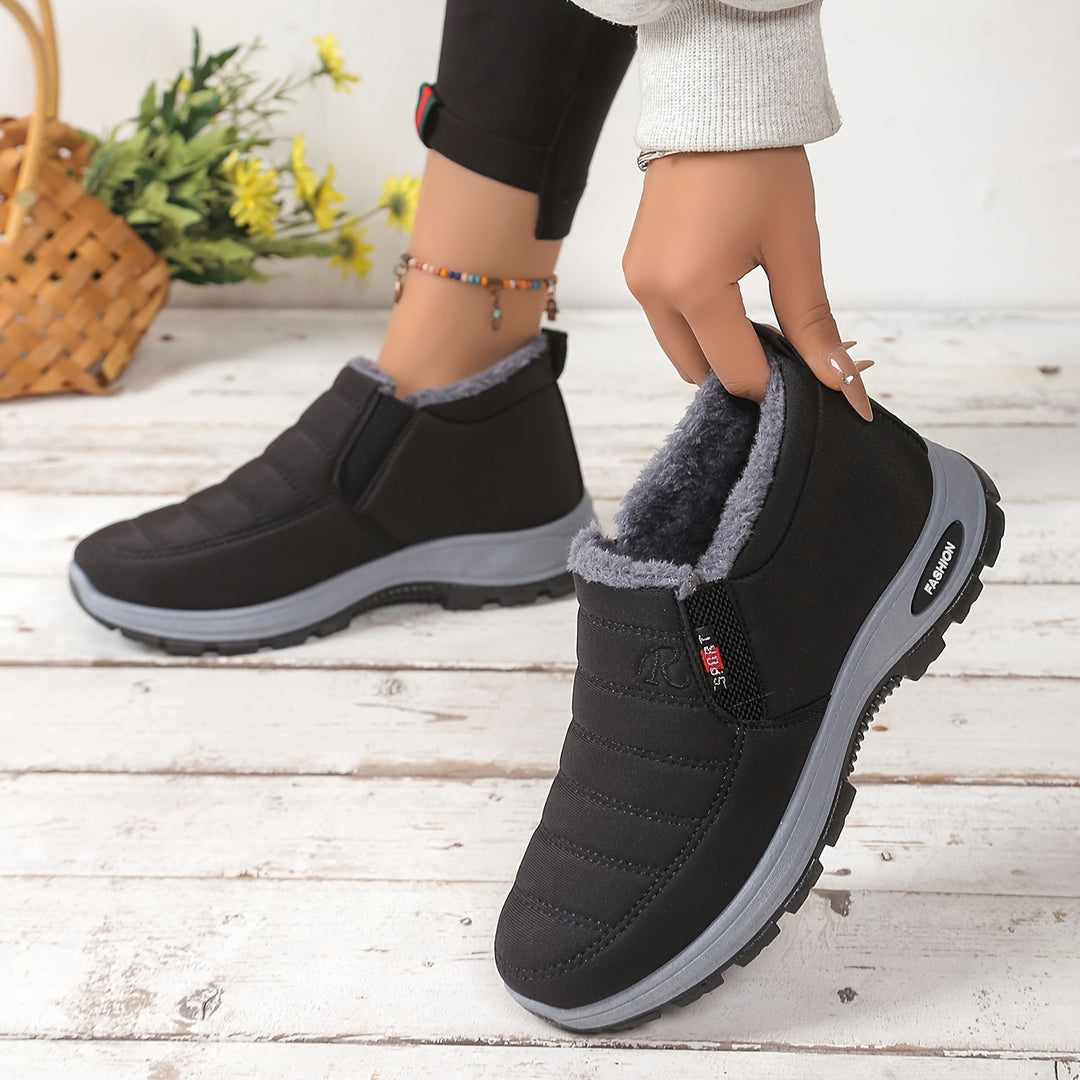 CloudStep | Women's Faux Fur Lined Slip-On Shoes, Warm Cushioned Winter Shoes