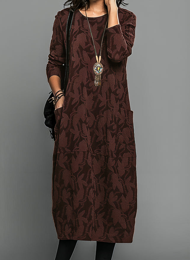 Dina | Women's Long Sleeve Winter Dress, Elegant Regular Fit Occasion Dress