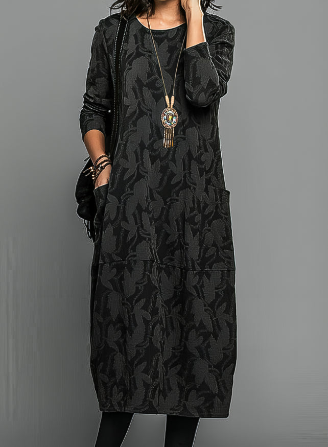 Dina | Women's Long Sleeve Winter Dress, Elegant Regular Fit Occasion Dress