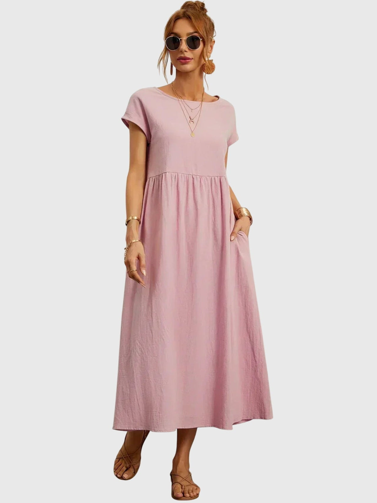 Giselle | Women's Casual Dress with Pockets, Relaxed Fit Breathable Day Dress