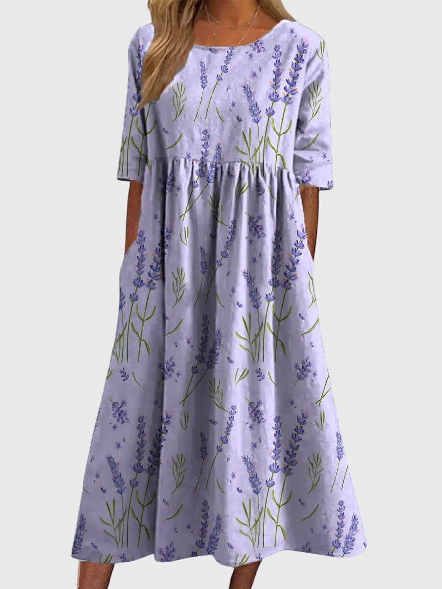 Djala | Women's Embroidered Flowy Dress, Relaxed Fit Casual Summer Dress