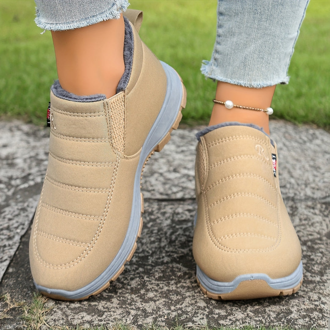 CloudStep | Women's Faux Fur Lined Slip-On Shoes, Warm Cushioned Winter Shoes