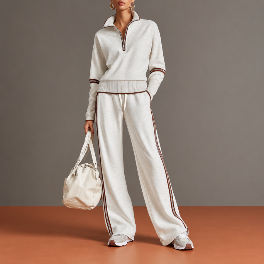 Charlotte – Women's Two-Piece Quarter-Zip Top & Wide-Leg Tracksuit – photo 1