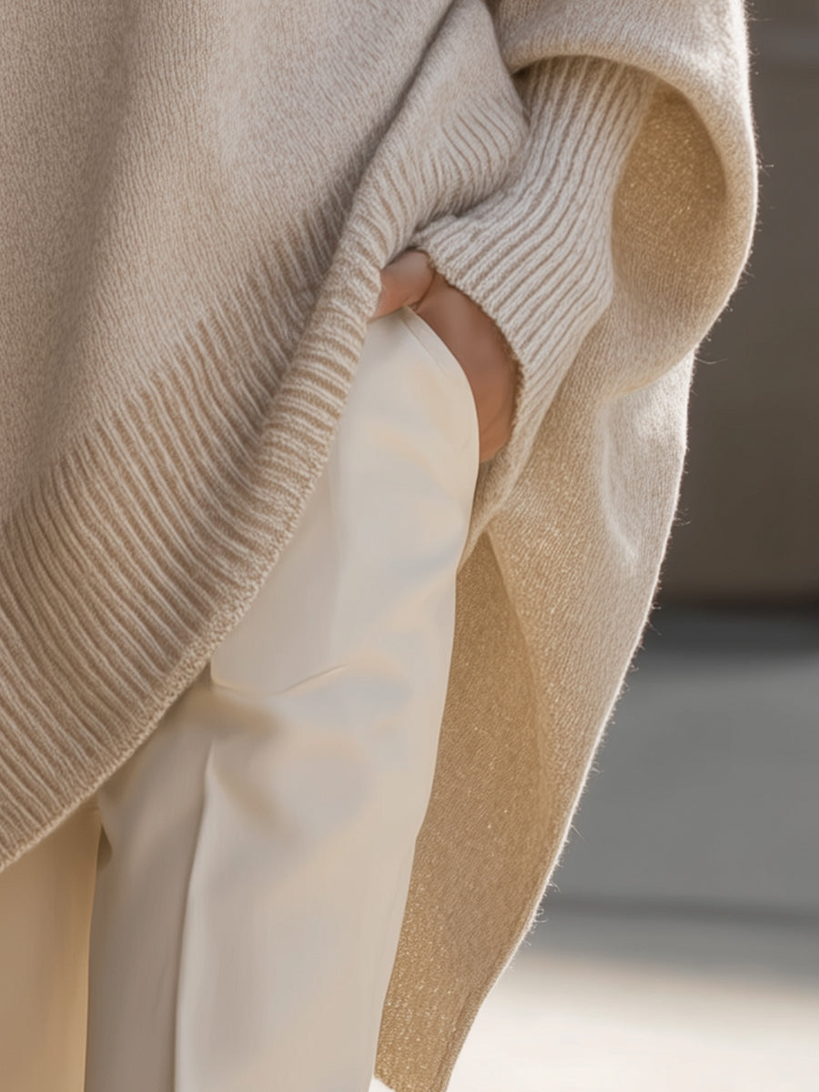 Zola | Women's Oversized Wool Blend Sweater, Drop Shoulder Cozy Knit Sweater