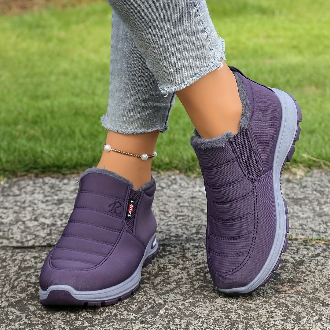 CloudStep | Women's Faux Fur Lined Slip-On Shoes, Warm Cushioned Winter Shoes