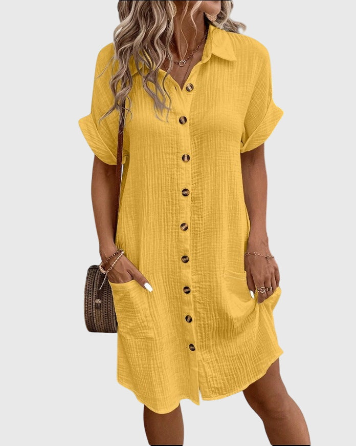 Caroline | Women's Relaxed Fit Midi Dress, Light Breathable Warm Weather Dress