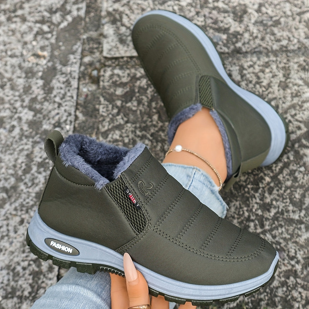 CloudStep | Women's Faux Fur Lined Slip-On Shoes, Warm Cushioned Winter Shoes