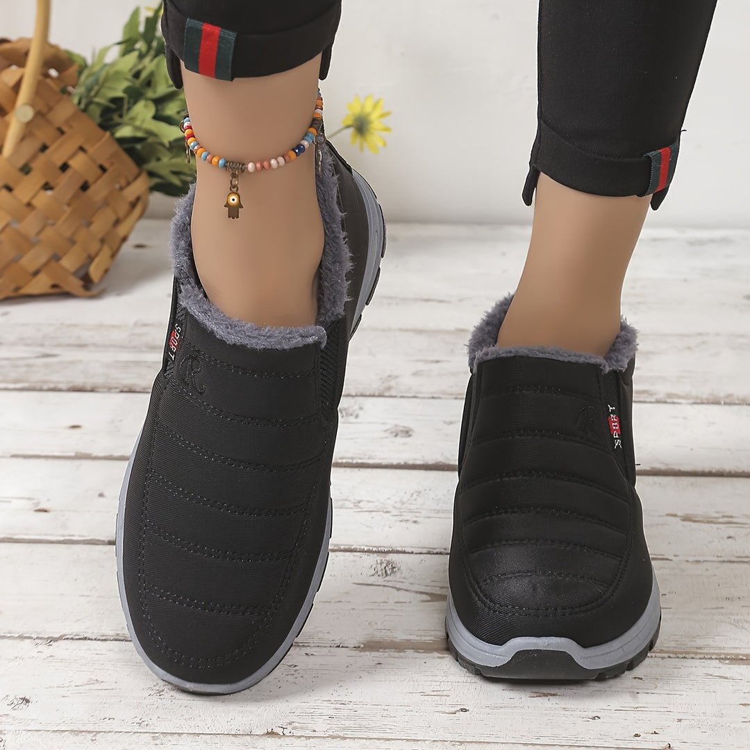 CloudStep | Women's Faux Fur Lined Slip-On Shoes, Warm Cushioned Winter Shoes
