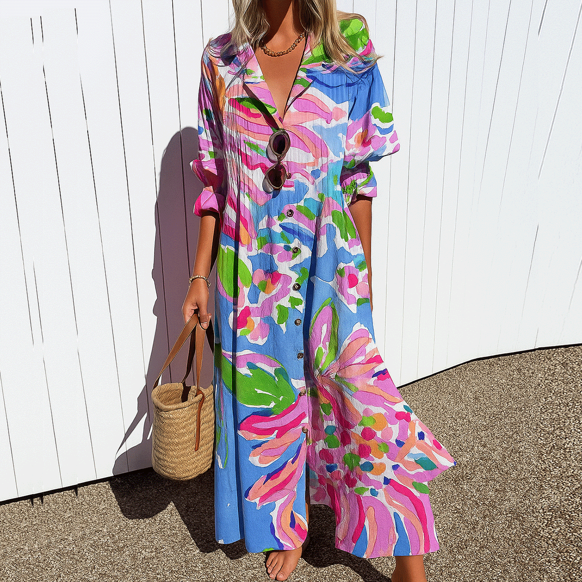 Odessa | Women's Bohemian Dress, Lightweight Flowing Summer Dress for Vacation