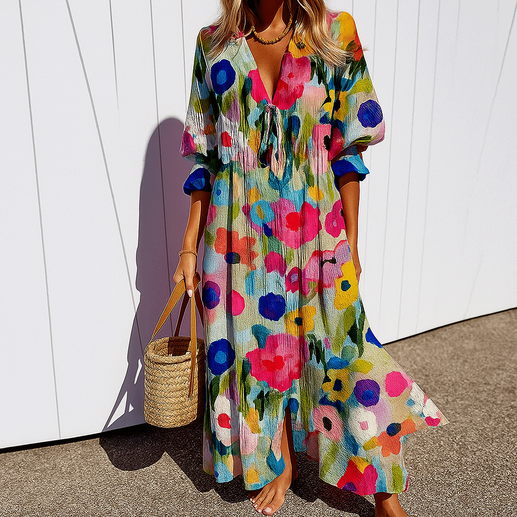 Odessa | Women's Bohemian Dress, Lightweight Flowing Summer Dress for Vacation