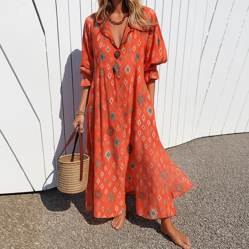 Odessa | Women's Bohemian Dress, Lightweight Flowing Summer Dress for Vacation