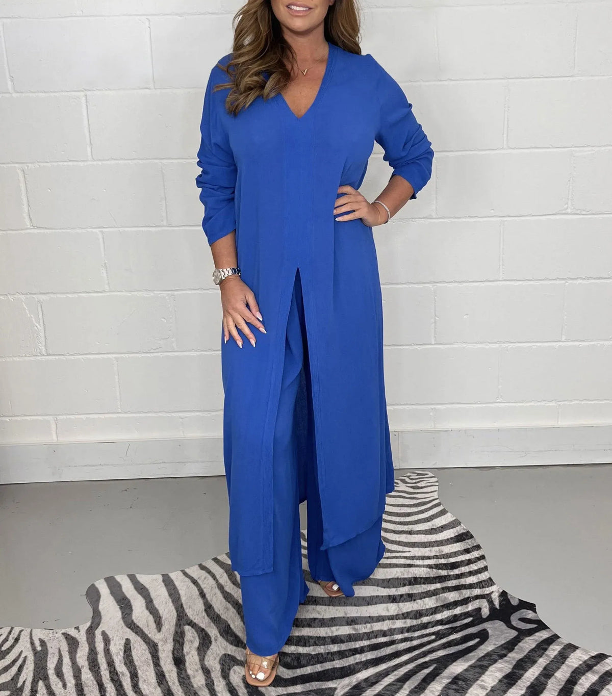 Cherly | Women's Two-Piece Set, Flowy Blouse and Wide-Leg Trousers Casual Spring Outfit