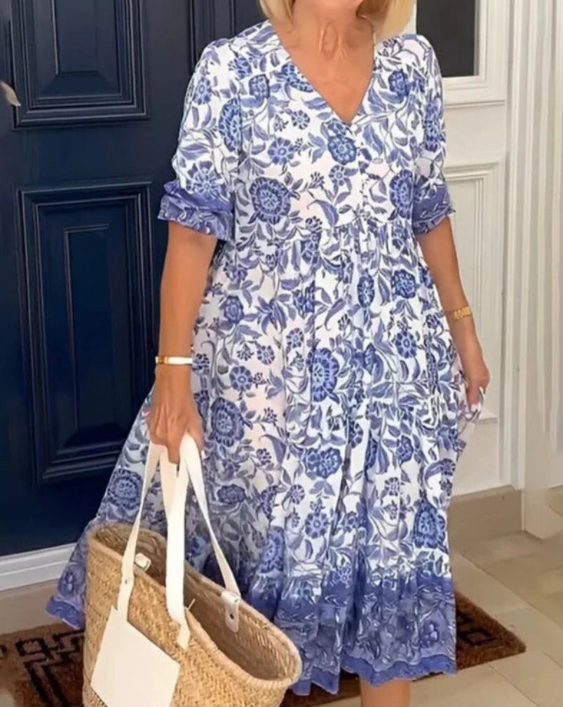 Radiance | Women's Bohemian Maxi Dress, Relaxed Slip-On Summer Dress for Everyday Wear