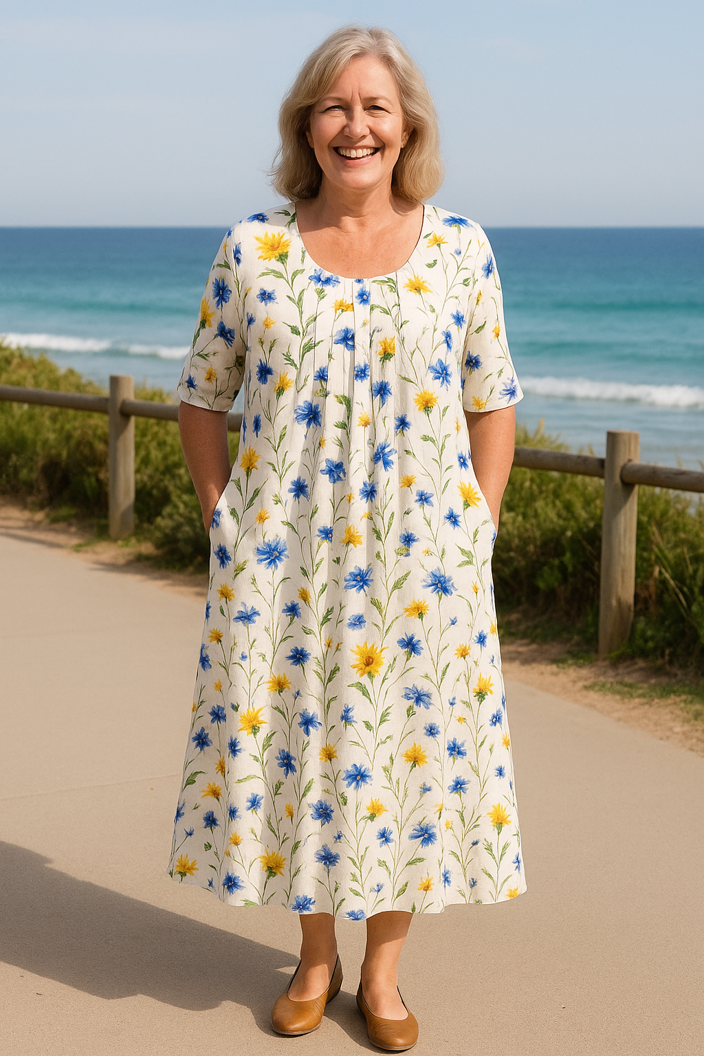 Ivryrose | Women's Layered Flowy Dress, Relaxed Draped Dress for Everyday Wear