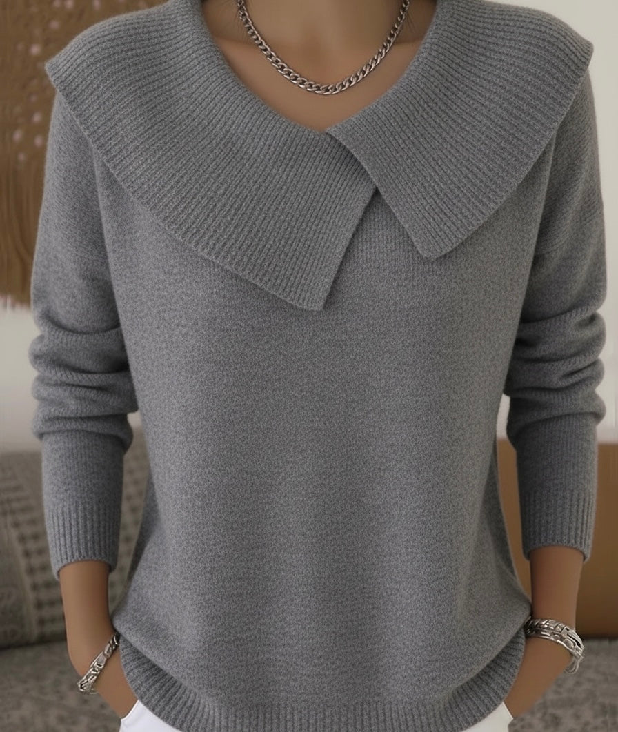 Serelinne | Women's Ribbed Knit Sweater, Collared Warm Lightweight Pullover