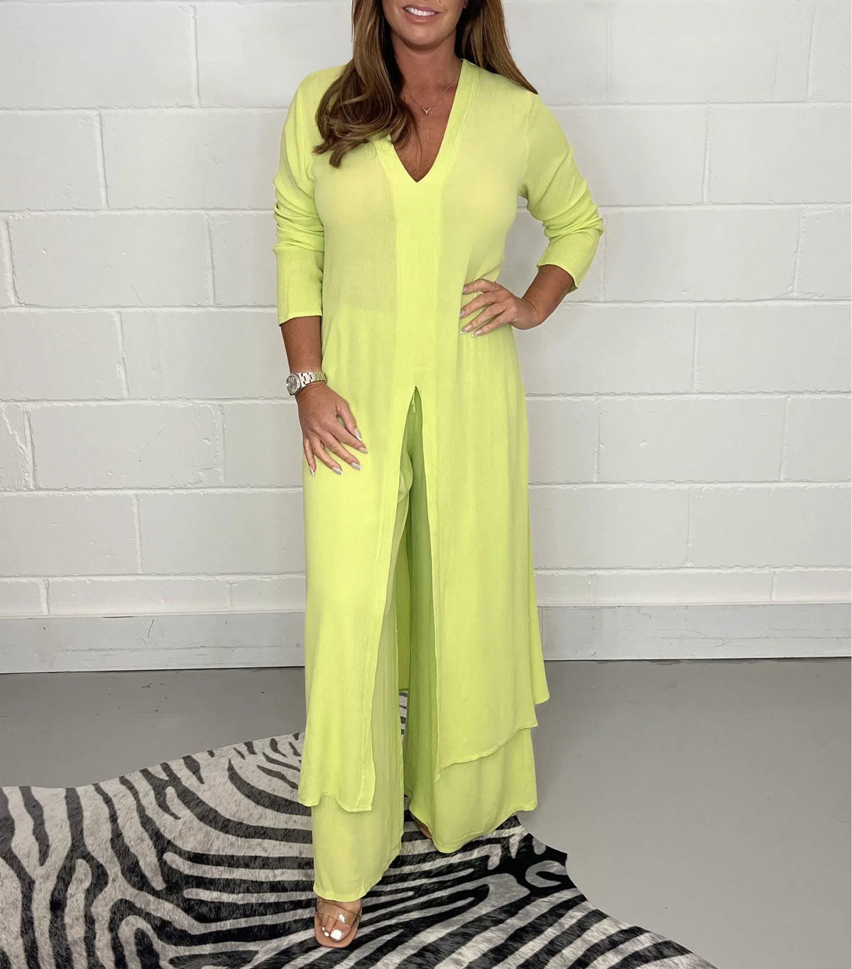 Cherly | Women's Two-Piece Set, Flowy Blouse and Wide-Leg Trousers Casual Spring Outfit