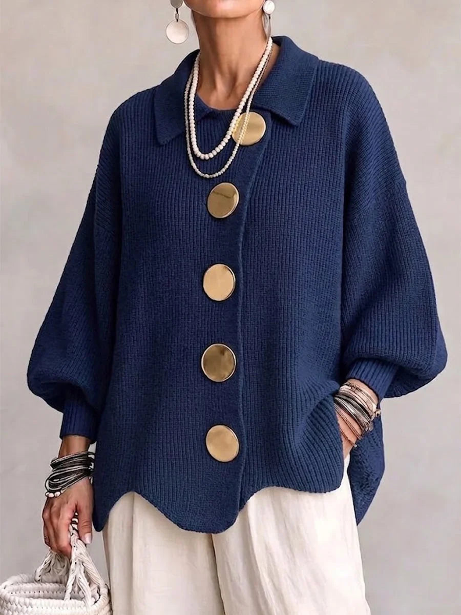 Christine | Women's Oversized Cardigan with Gold-Tone Buttons