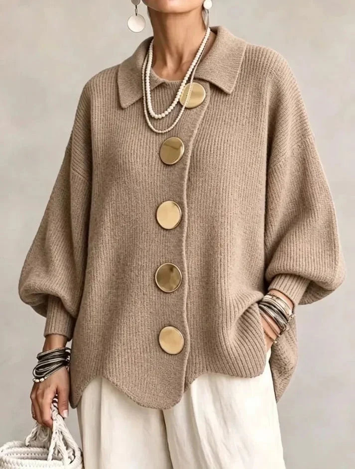 Christine | Women's Oversized Cardigan with Gold-Tone Buttons