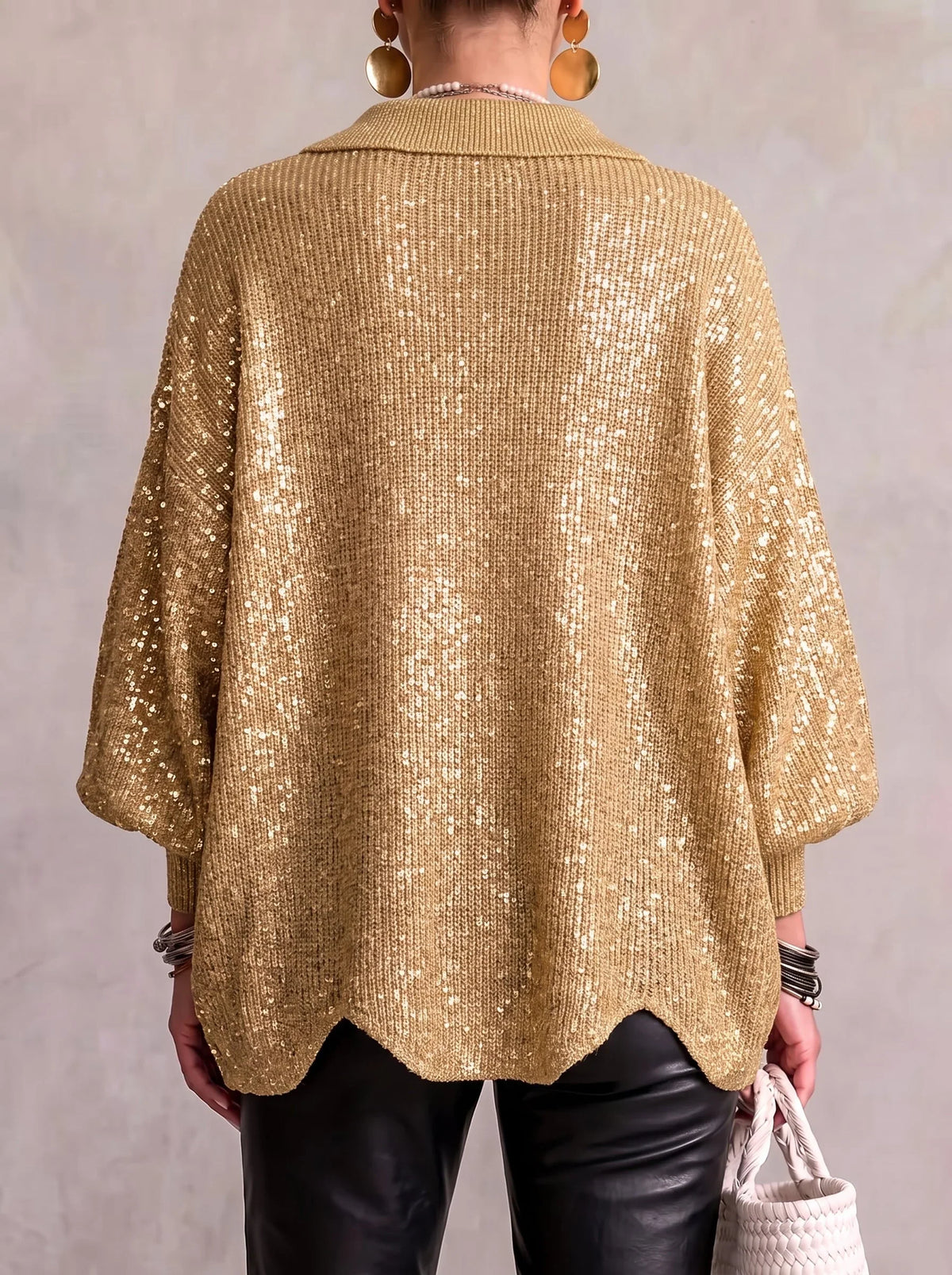 Christine | Women's Oversized Cardigan with Gold-Tone Buttons