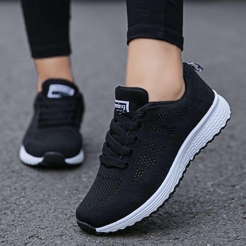 Brielle | Women's Mesh Knit Walking Shoes, Lace-Up Breathable Comfort Sneakers with Arch Support