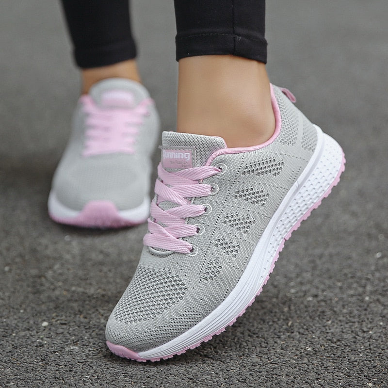 Brielle | Women's Mesh Knit Walking Shoes, Lace-Up Breathable Comfort Sneakers with Arch Support