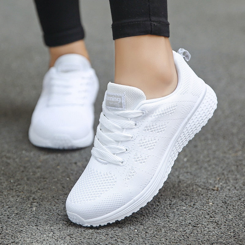Brielle | Women's Mesh Knit Walking Shoes, Lace-Up Breathable Comfort Sneakers with Arch Support