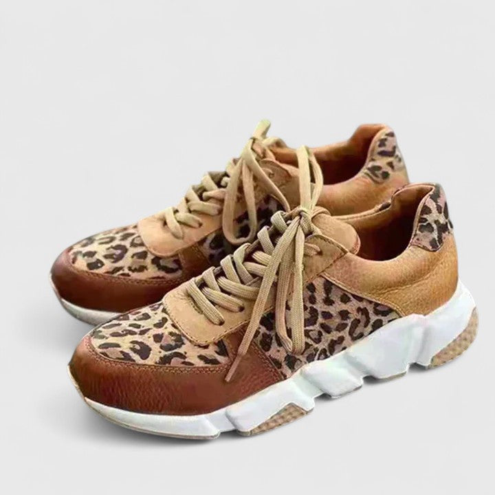PRAVIRA | Women's Leopard Print Comfort Shoes, Cushioned Arch Support Walking Shoes