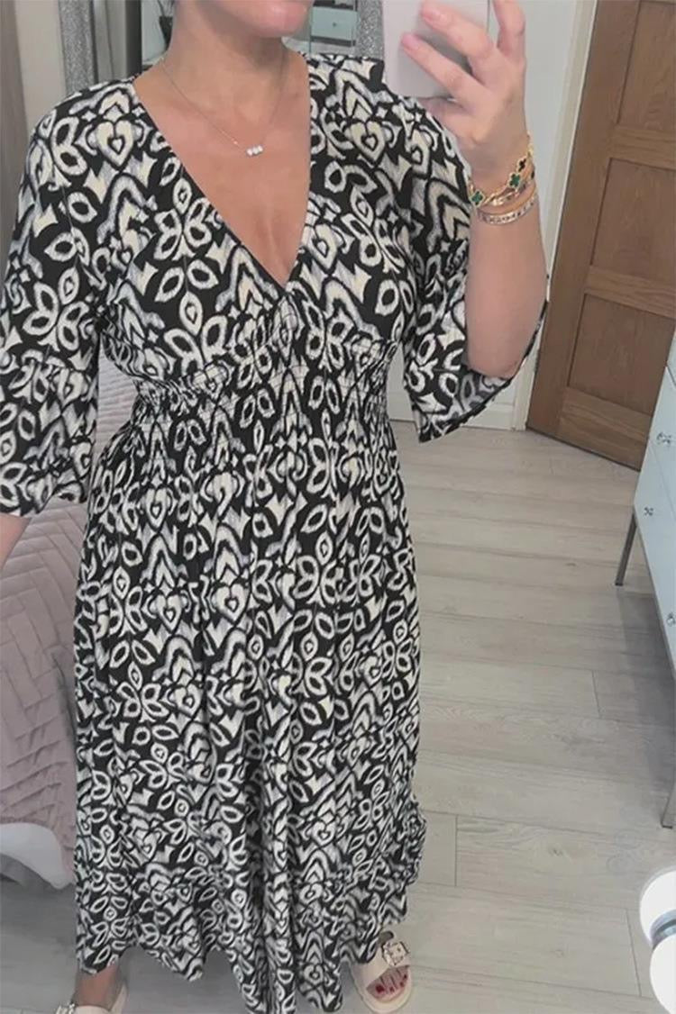 Armana | Women's Boho Maxi Dress, Floral V-Neck Summer Dress with Relaxed Fit