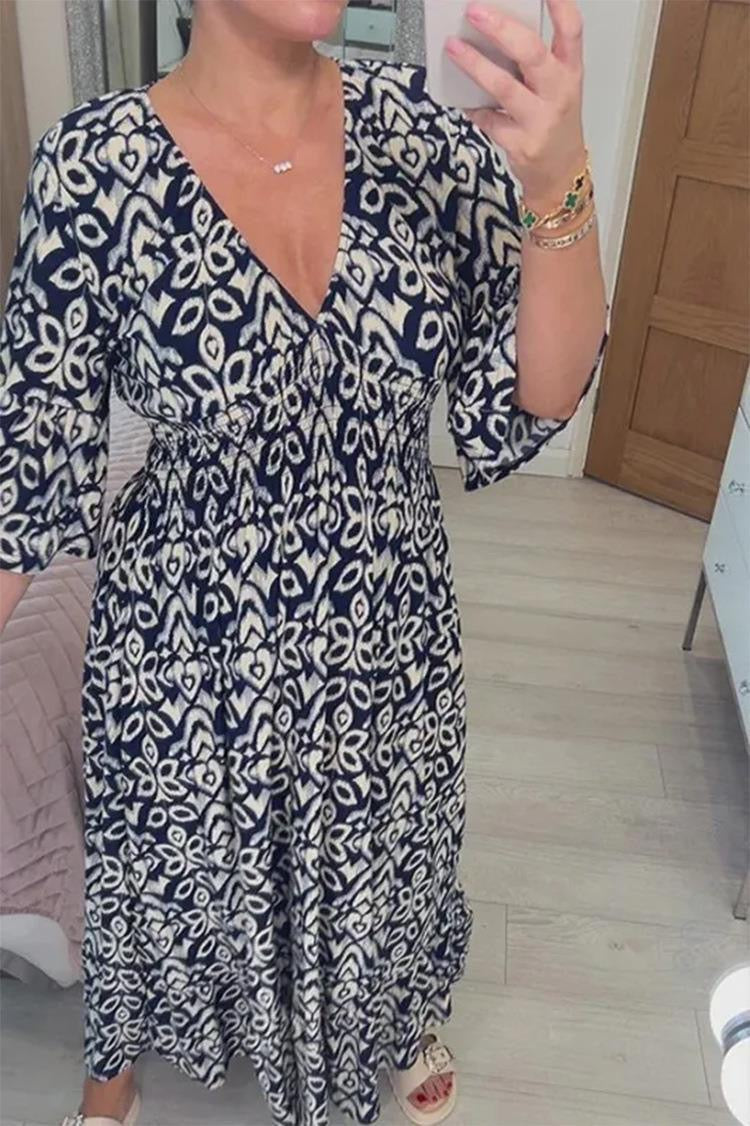 Armana | Women's Boho Maxi Dress, Floral V-Neck Summer Dress with Relaxed Fit