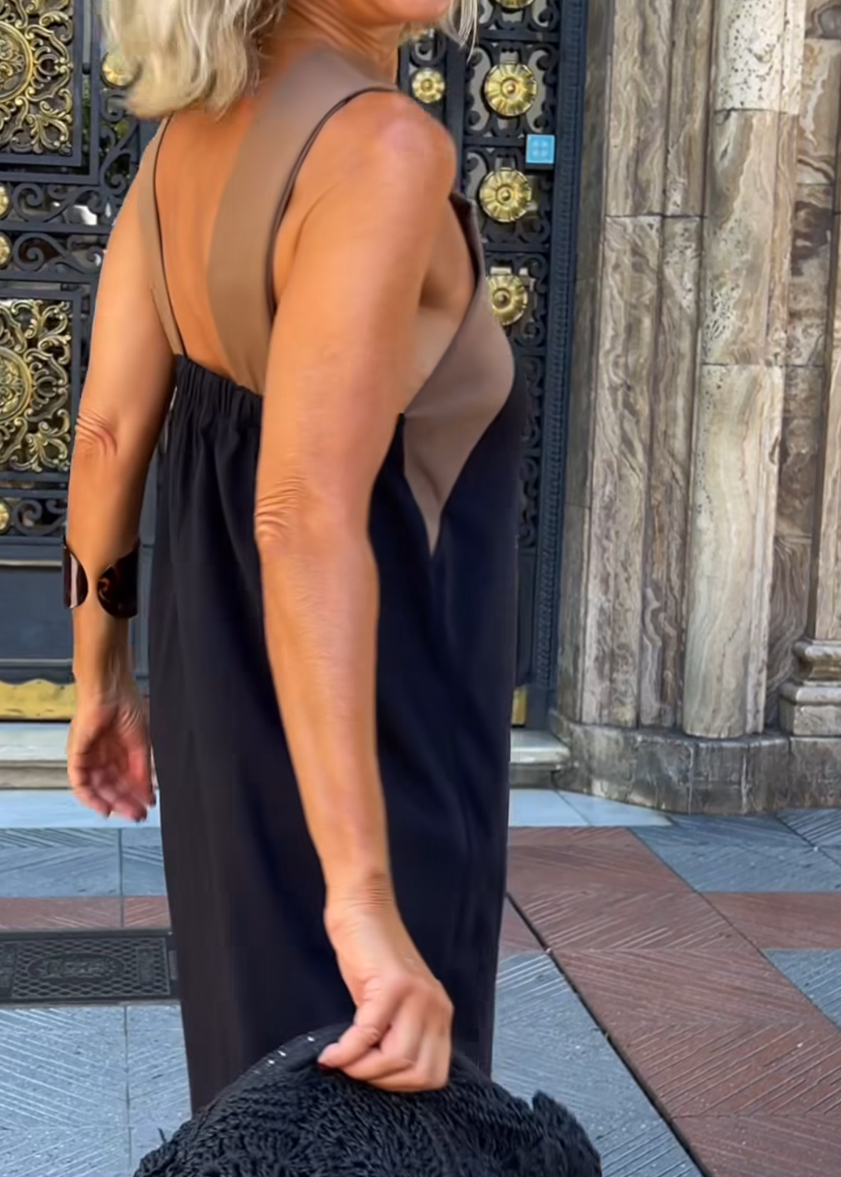 Cassiel | Women's Two-Tone Maxi Dress, Recycled Polyester Halter Dress for Summer Evenings