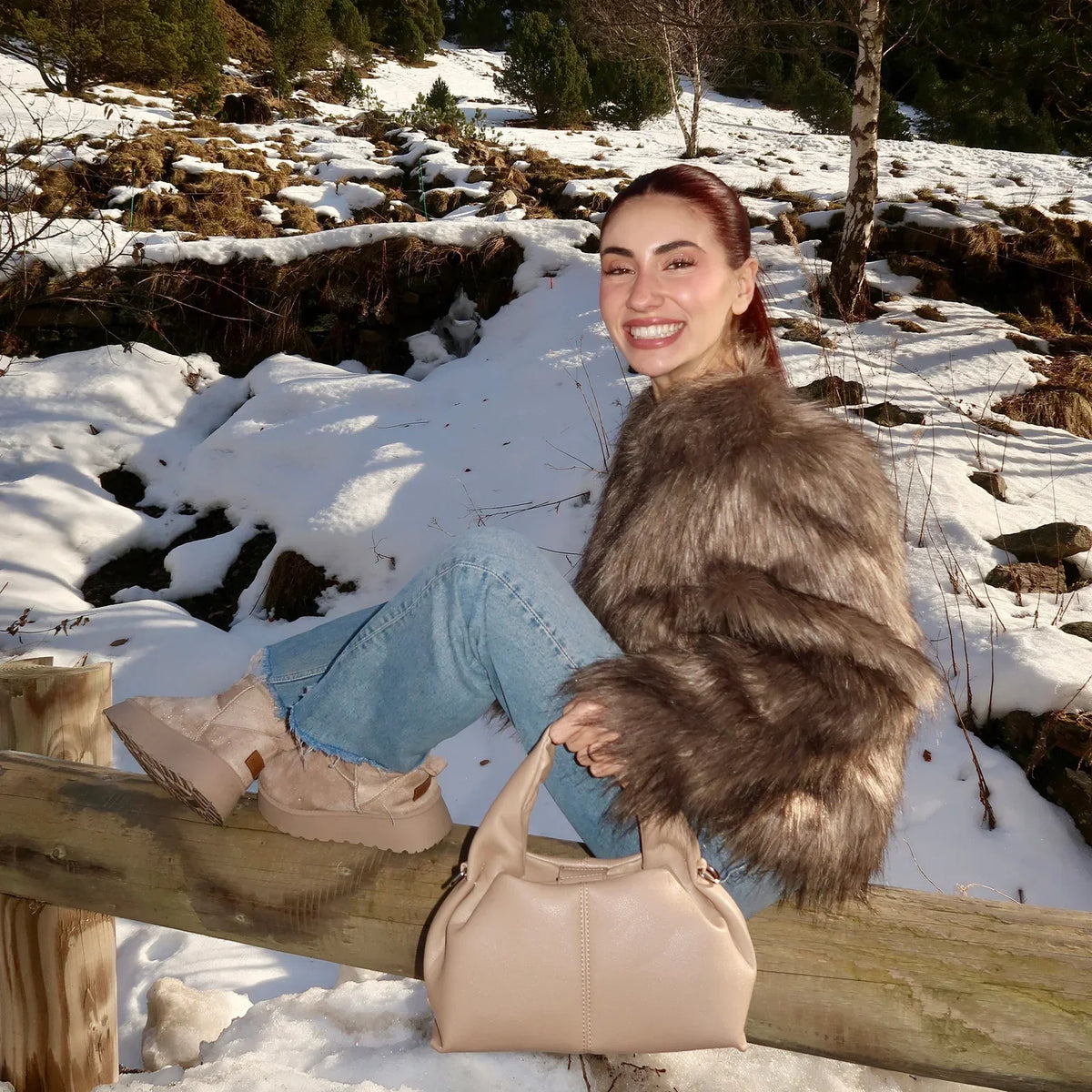 Patricia | Women's Platform Winter Boots, Faux Fur Lined Non-Slip Snow Boots