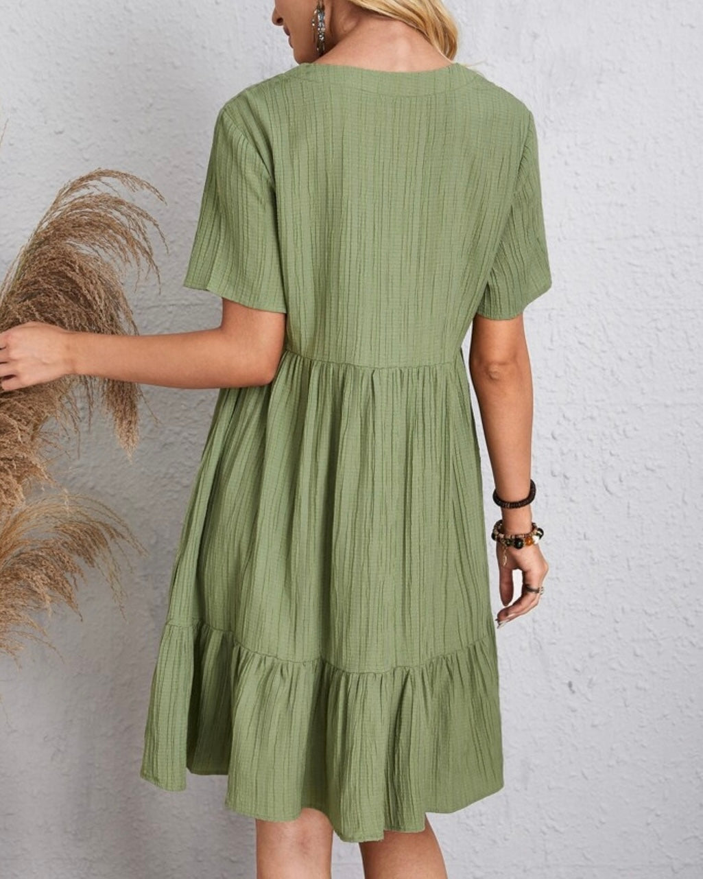 Brenda | Women's Boho Mini Dress, Relaxed Fit Summer Dress in Warm Earth Tones