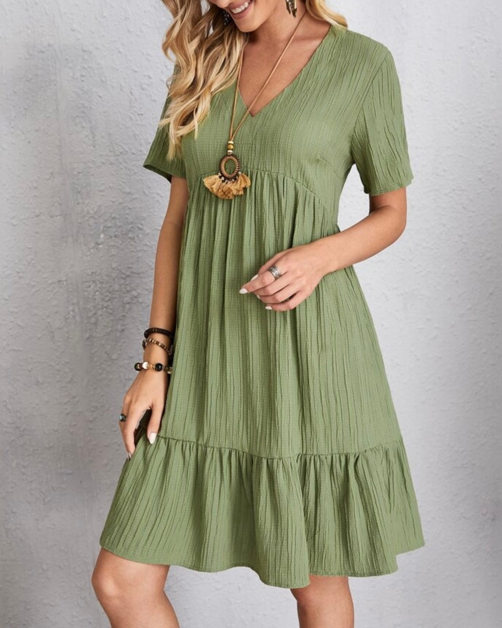 Brenda | Women's Boho Mini Dress, Relaxed Fit Summer Dress in Warm Earth Tones