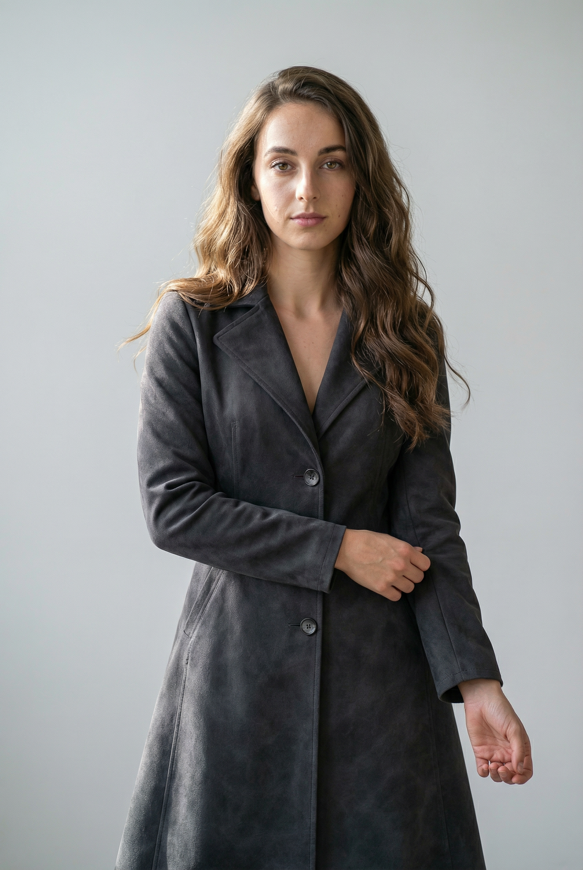 Teresa | Women's Longline Trench Coat, Structured Classic Layering Coat