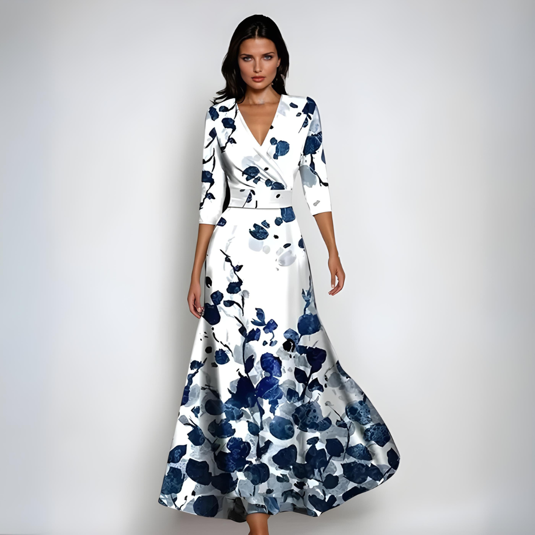 Hailey | Women's Floral Wrap Maxi Dress, Flowing Summer Dress for Garden Parties