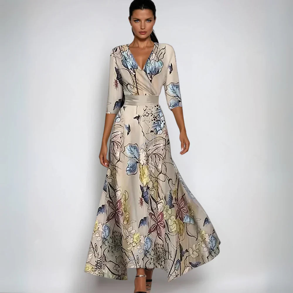 Hailey | Women's Floral Wrap Maxi Dress, Flowing Summer Dress for Garden Parties