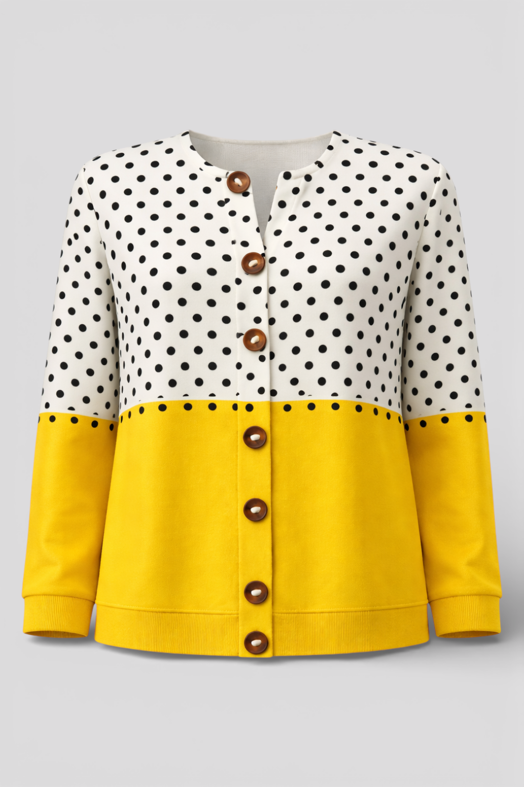 Women's Vintage Polyester Cardigan Sweater, Soft Breathable Cozy Knit Cardigan