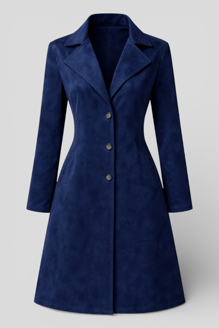 Teresa | Women's Longline Trench Coat, Structured Classic Layering Coat