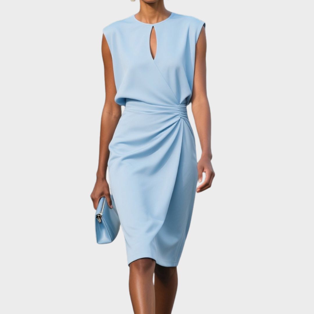 Mae | Women's Sleeveless Knee-Length Dress, Keyhole Neck Occasion Dress