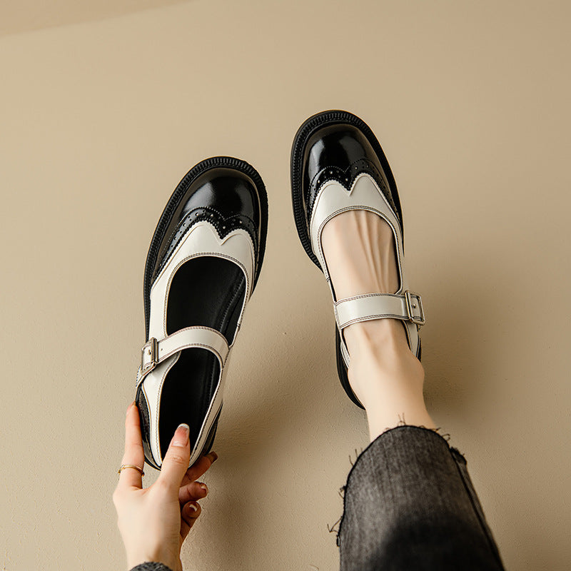 Sarah&Kate | Women's Vegan Leather Mary Jane Shoes, Round Toe Low Heel Everyday Shoes