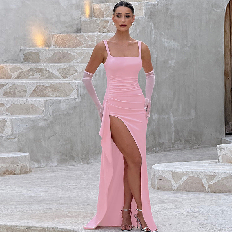 Cell | Women's Open-Back Slip Maxi Dress, Formal Evening Dress for Special Occasions