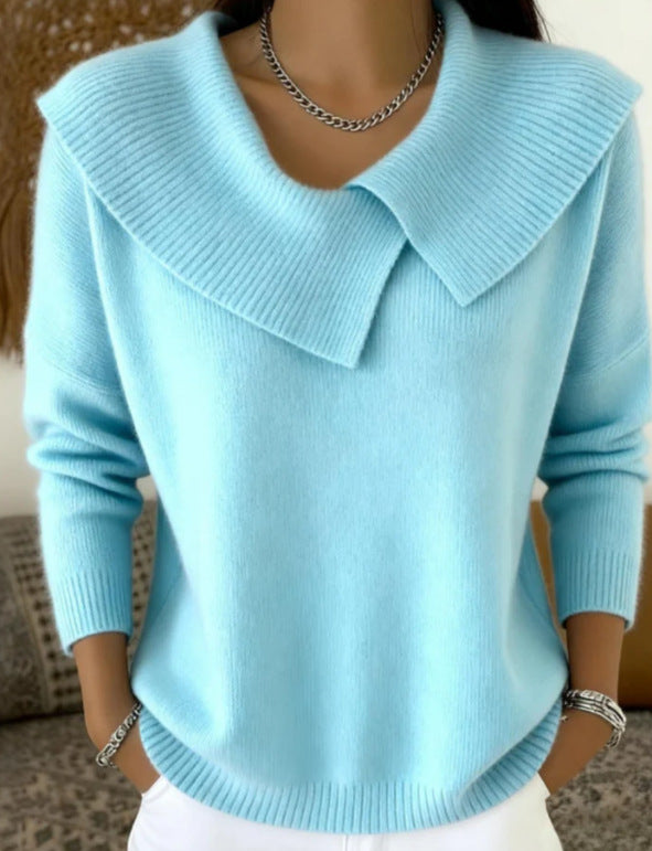 Serelinne | Women's Ribbed Knit Sweater, Collared Warm Lightweight Pullover