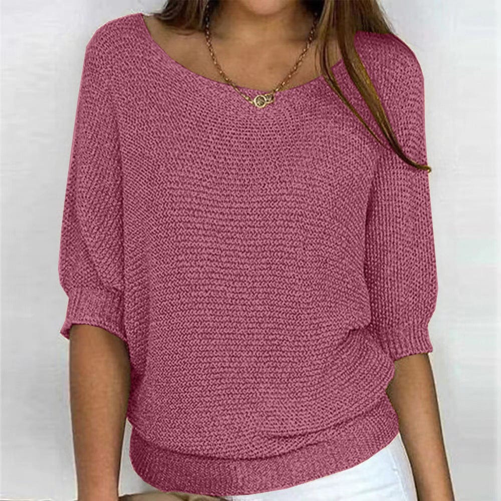 Eliana | Women's Lightweight Spring Sweater, 3/4 Sleeve Soft Knit Sweater