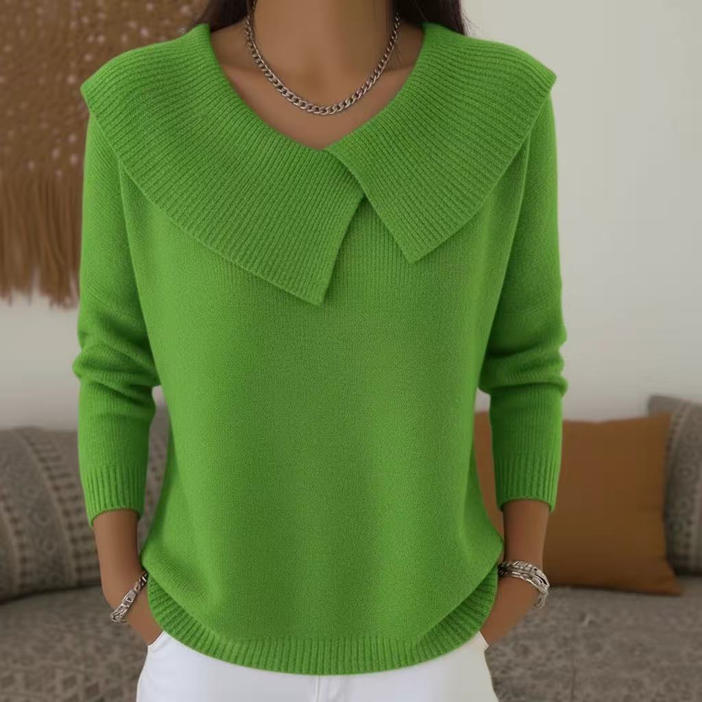Serelinne | Women's Ribbed Knit Sweater, Collared Warm Lightweight Pullover