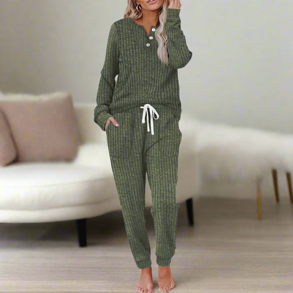 Ulla | Women's Two-Piece Loungewear Set, Drawstring Waist Relaxed Top and Pants