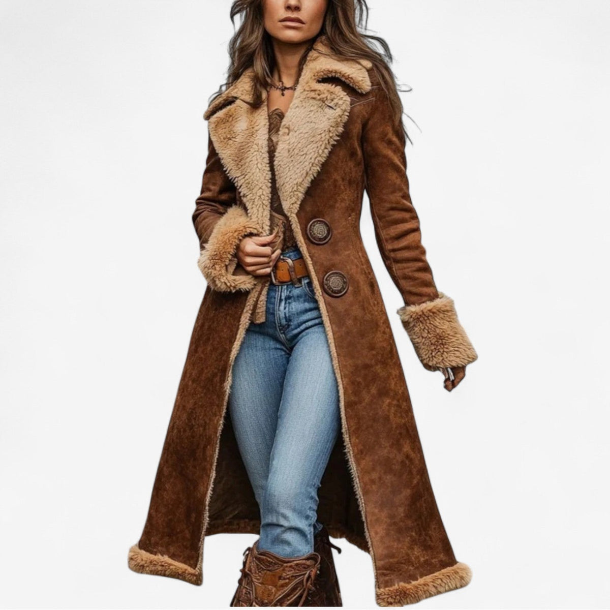 Isabella | Women's Longline Winter Coat, Elegant Sleek Overcoat for Cold Weather